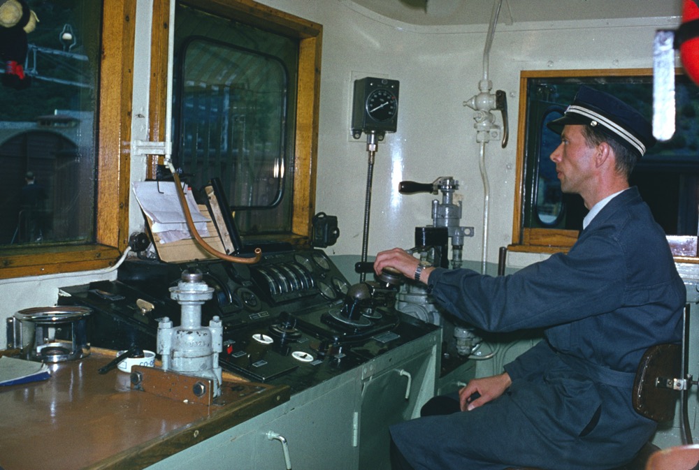 View inside the cab
